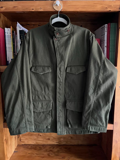 olive green bomber jacket with four pockets