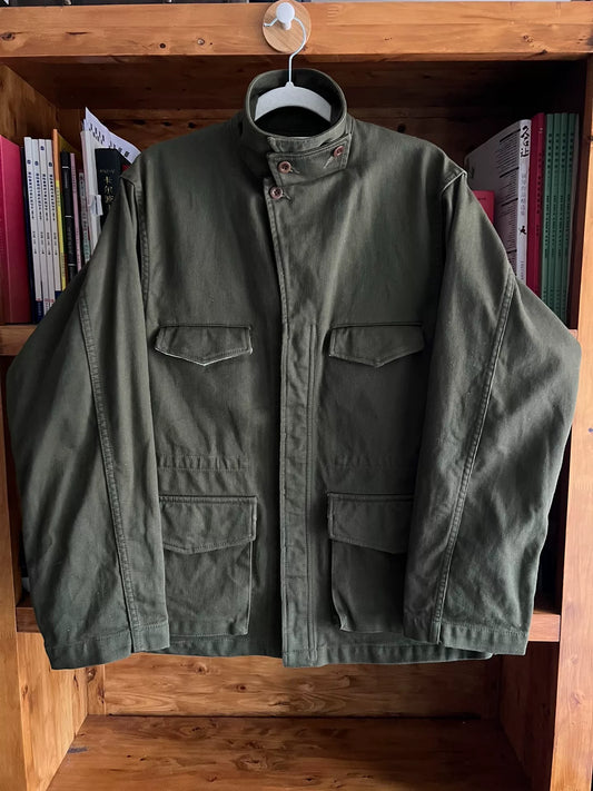 olive green bomber jacket with four pockets