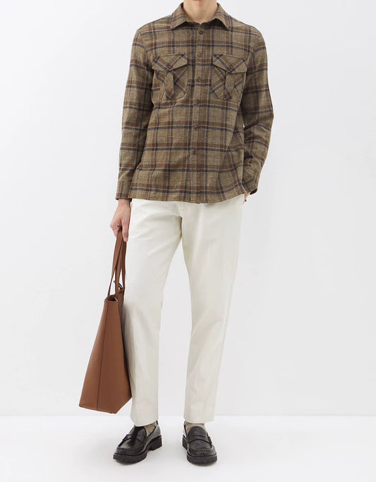checked cotton-flannel shirt by nili lotan
