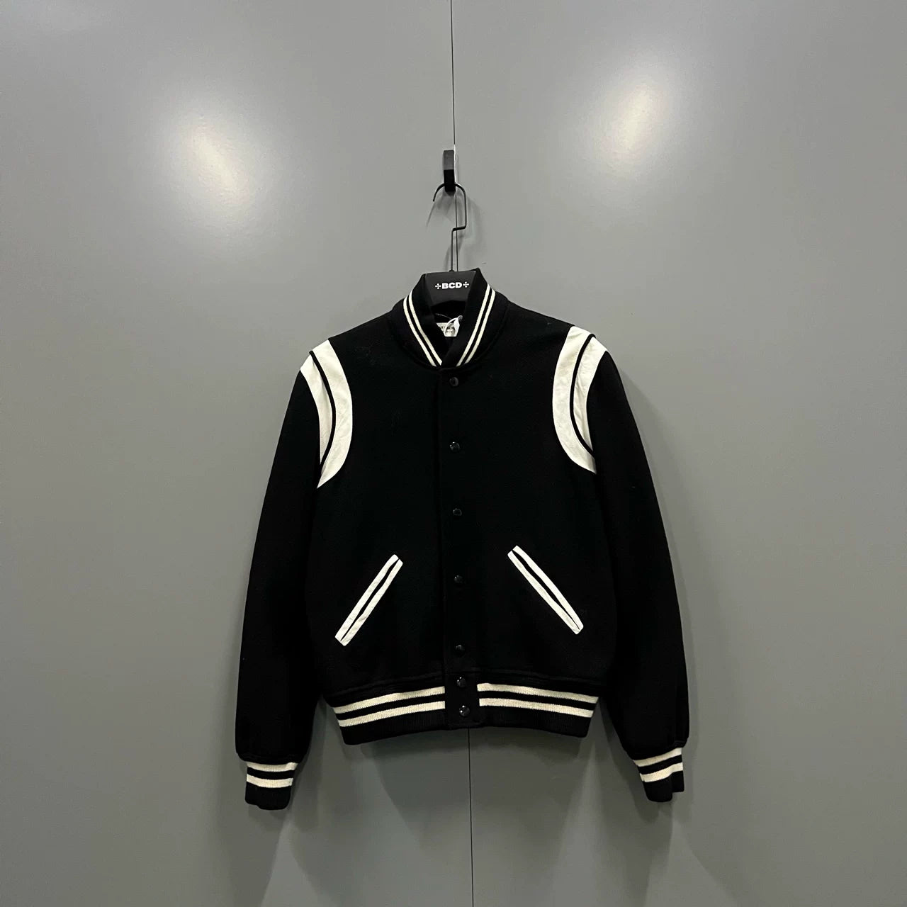 Saint Laurent Black White Baseball Jacket