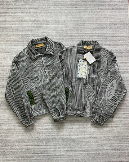silver wave pattern breathable jacket