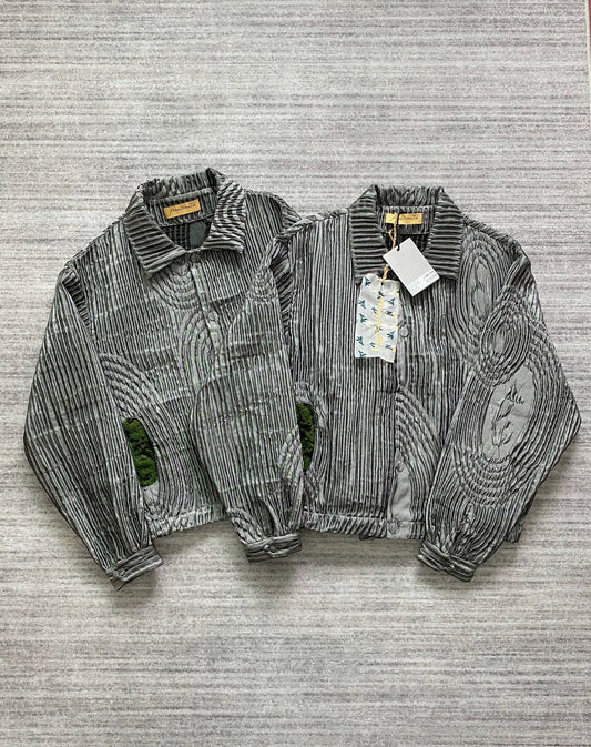 silver wave pattern breathable jacket