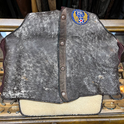 Vintage Leather Shearling Vest
