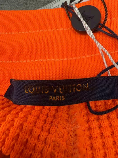 louis vuitton orange checkerboard shorts m size