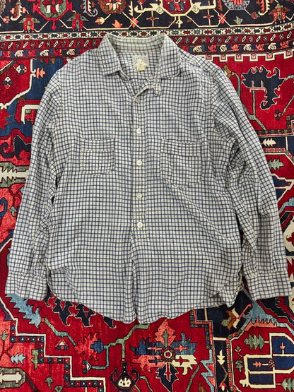 Vintage Blue-White Checkered Shirt