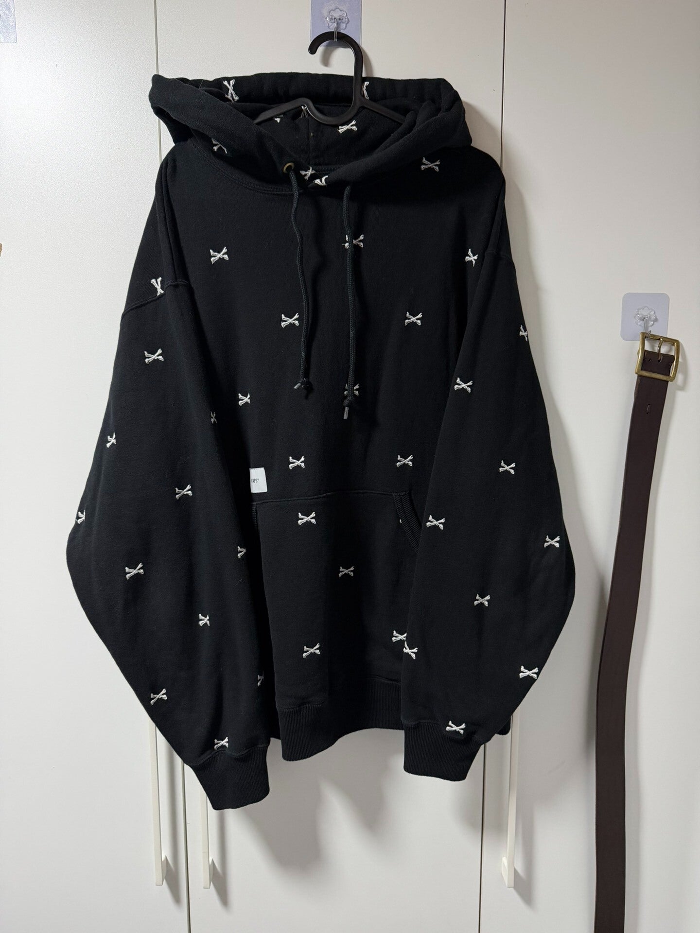 WTAPS Bone Logo Black Hoodie