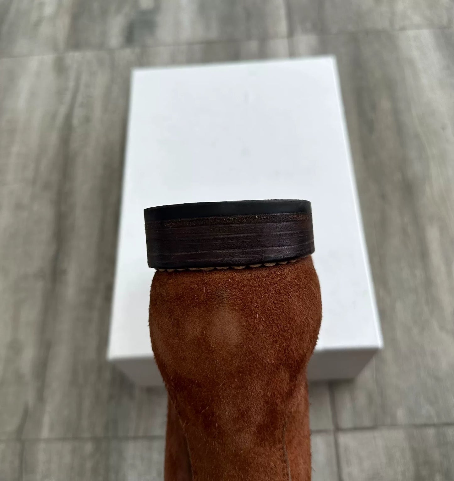 visvim brigadier boots with leather detailing