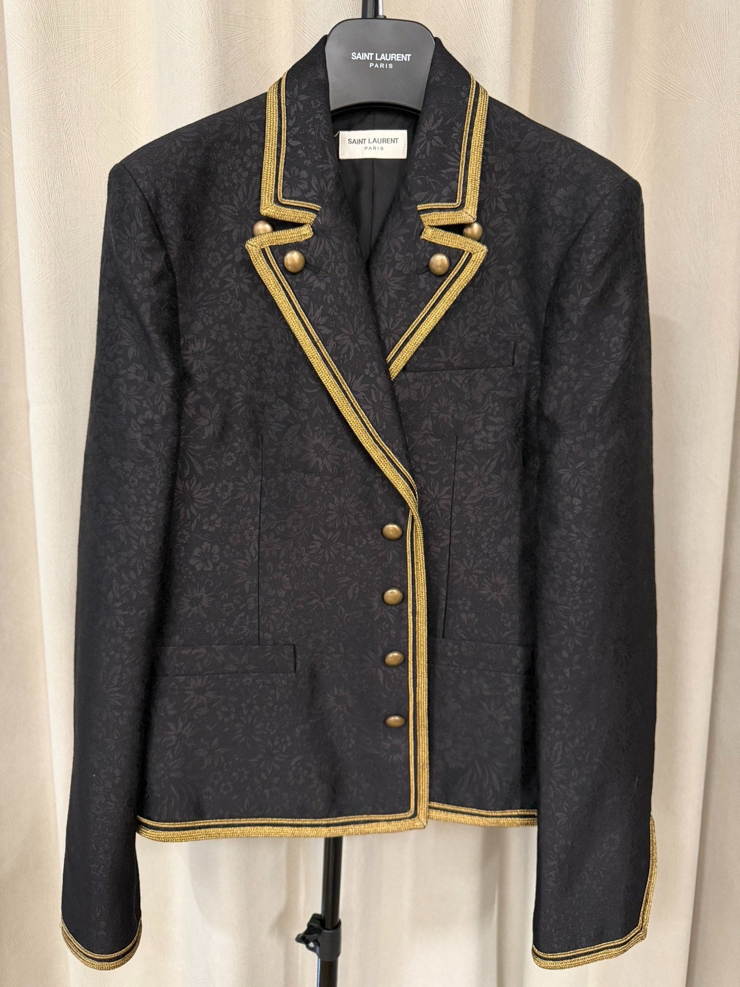 Saint Laurent 20ss Floral Gold Trim Jacket