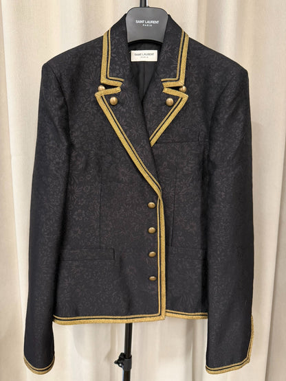Saint Laurent 20ss Floral Gold Trim Jacket
