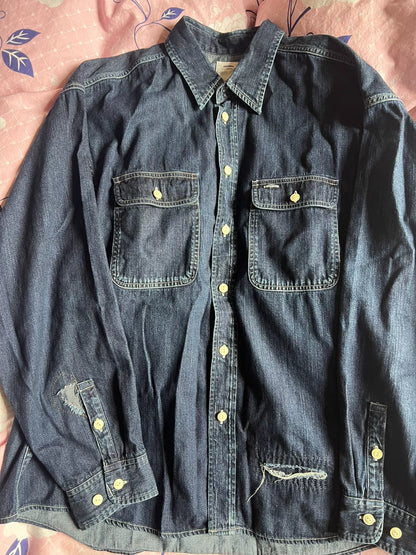 VISVIM 20SS Damaged Denim Lumber Shirt