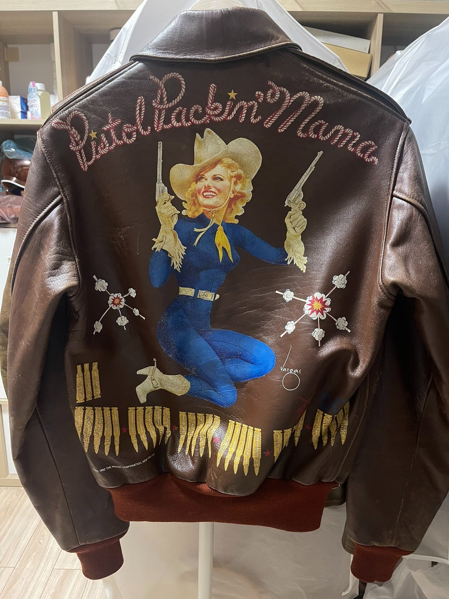 vintage real mccoy leather bomber jacket