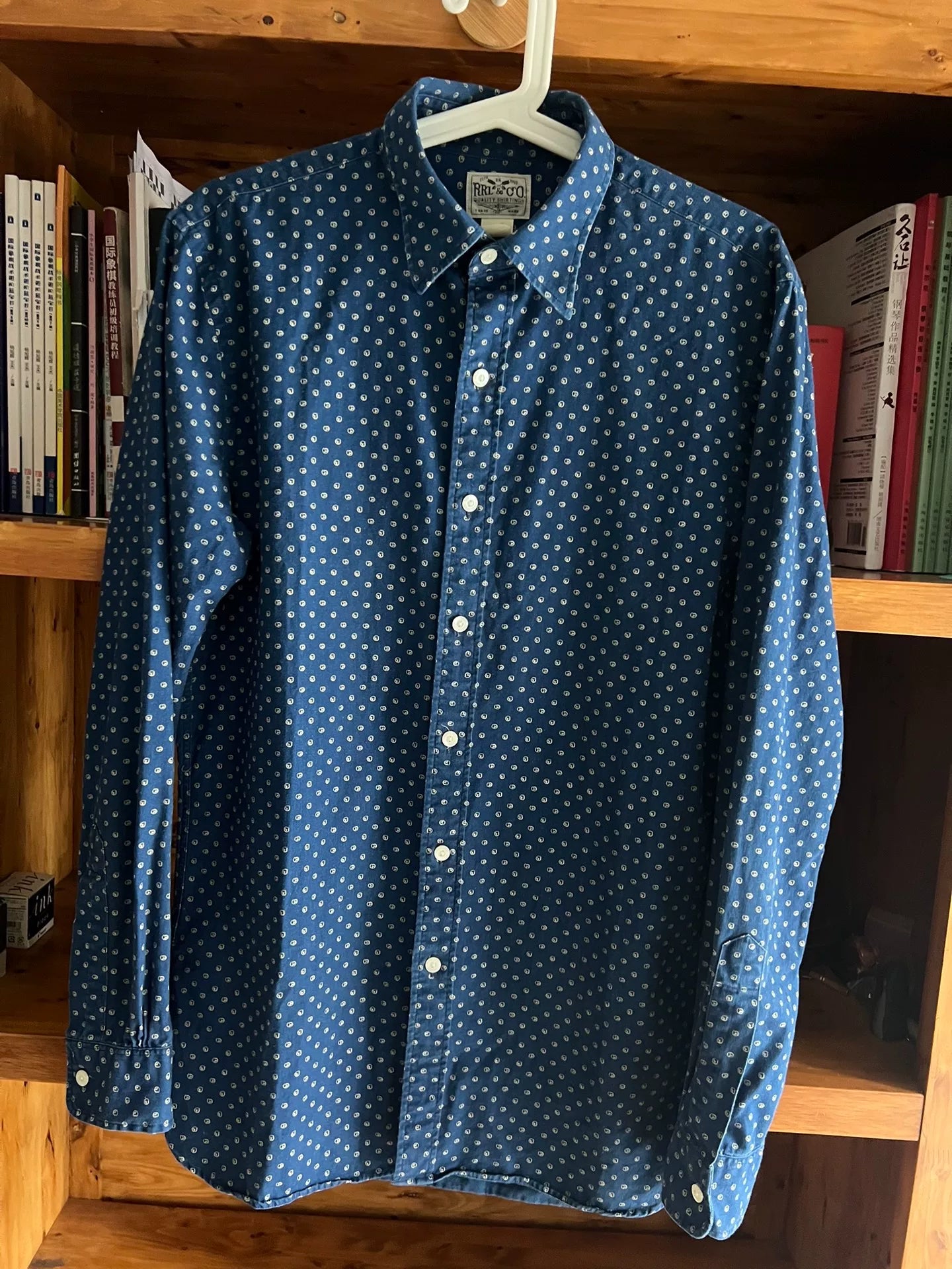 stunning blue dye RRL button-up shirt