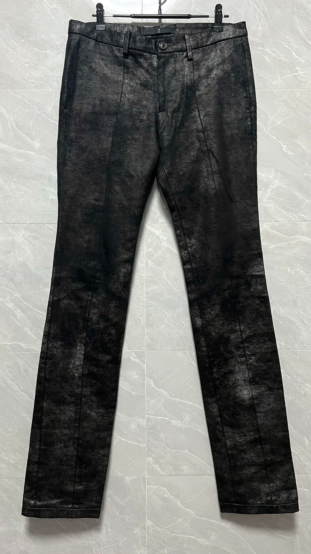 Julius 7 Distressed Silver Gray Pants