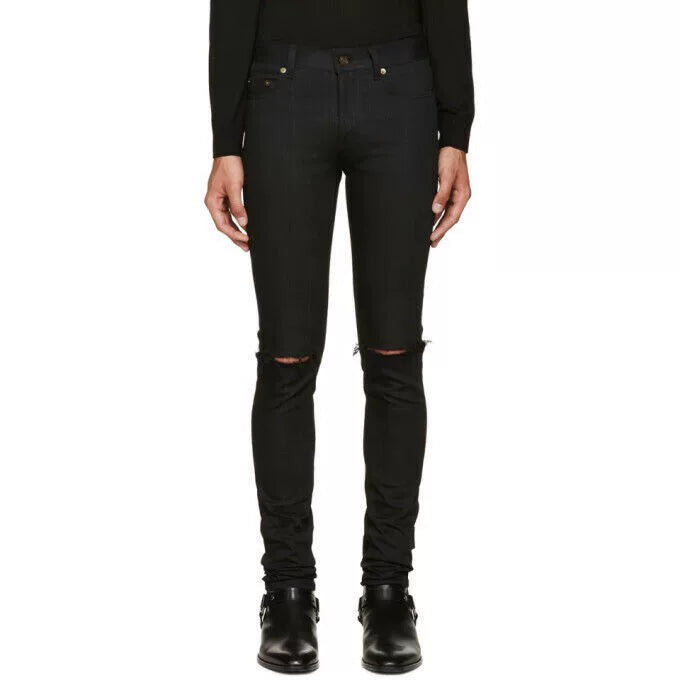 Saint Laurent SLP Black Distressed Jeans
