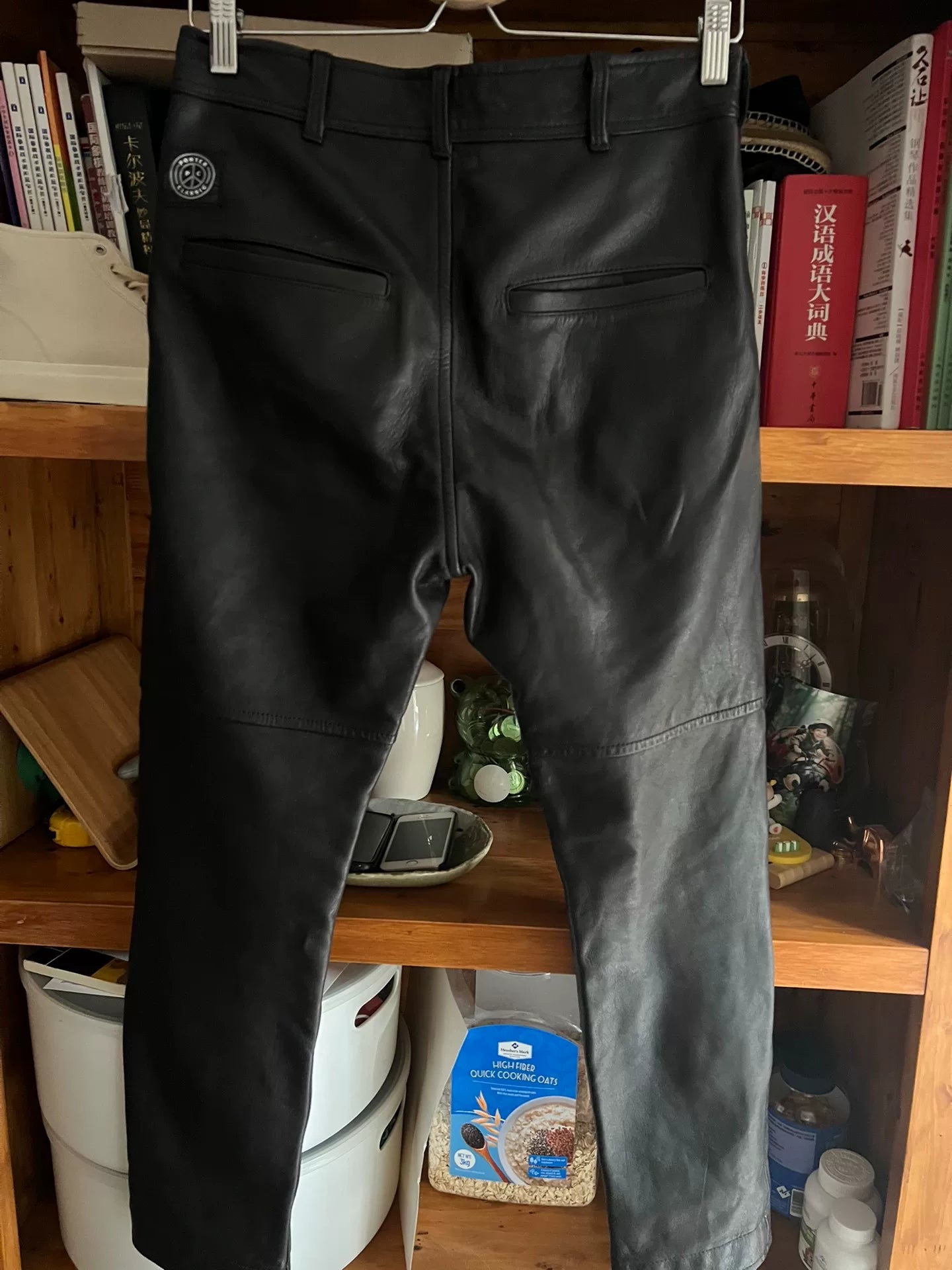 black deerskin leather pants for men or women