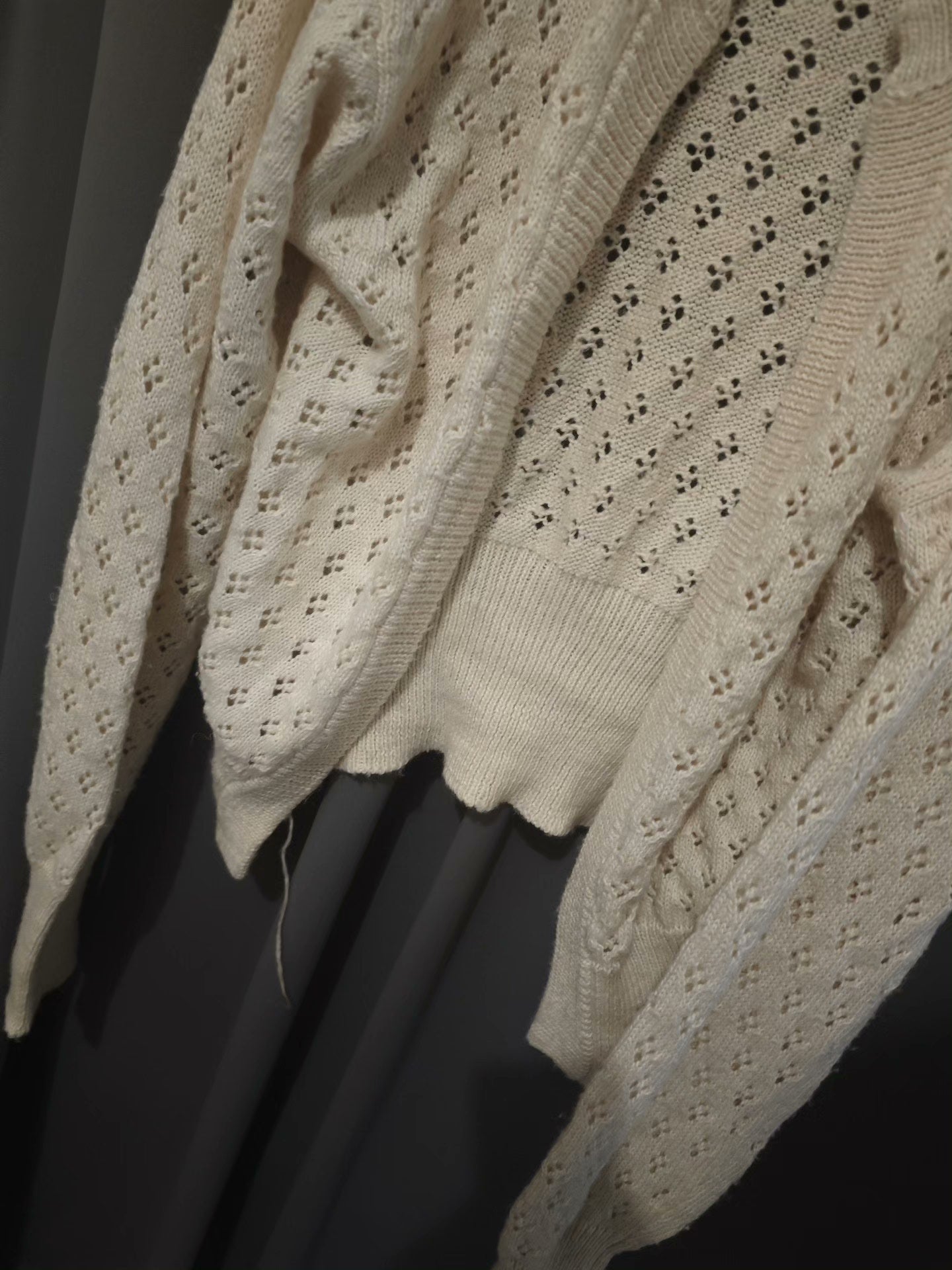 Masu Wool Knit Hollow Loose Cardigan