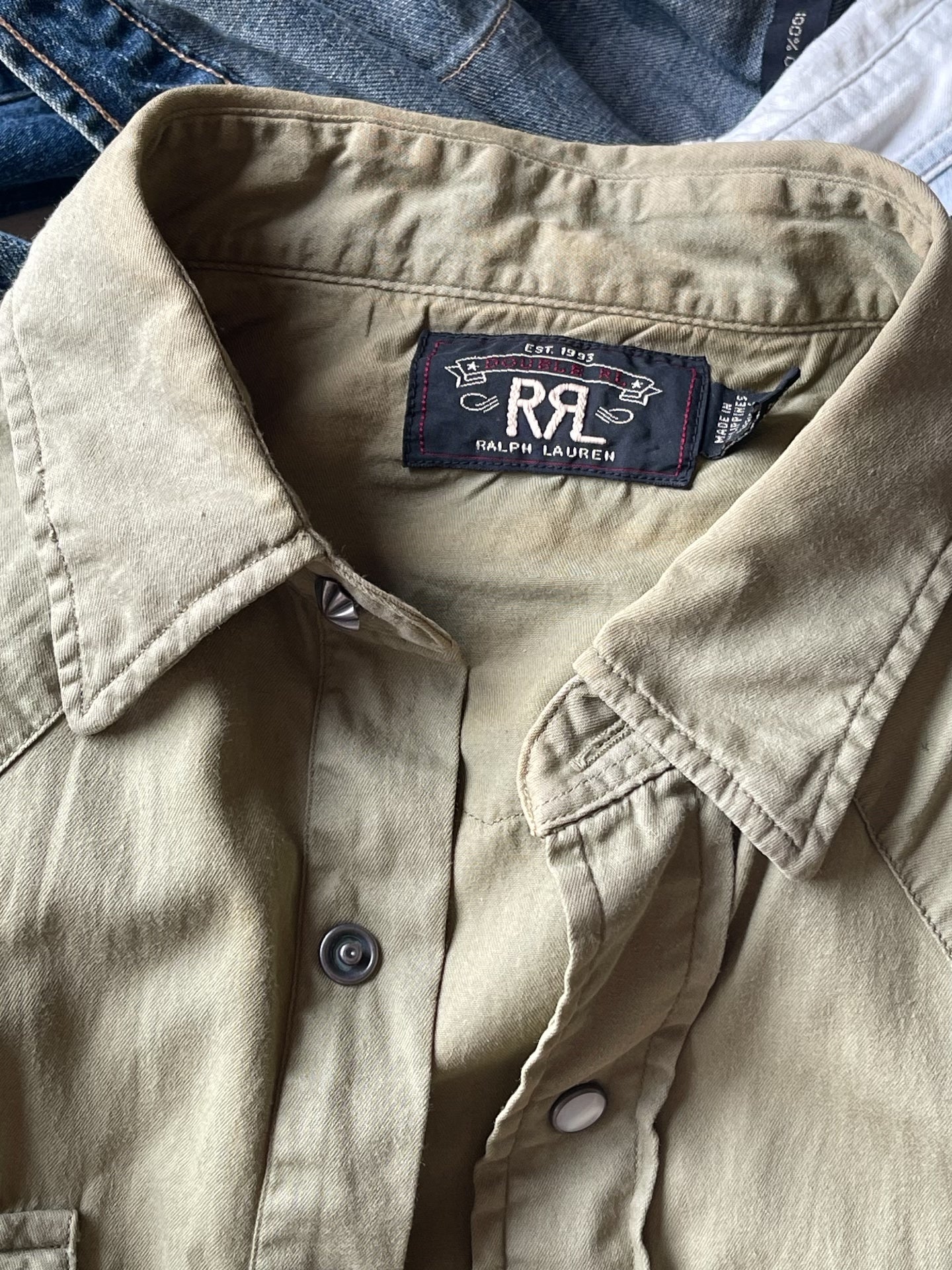 RRL Slim Fit Twill Western Shirt