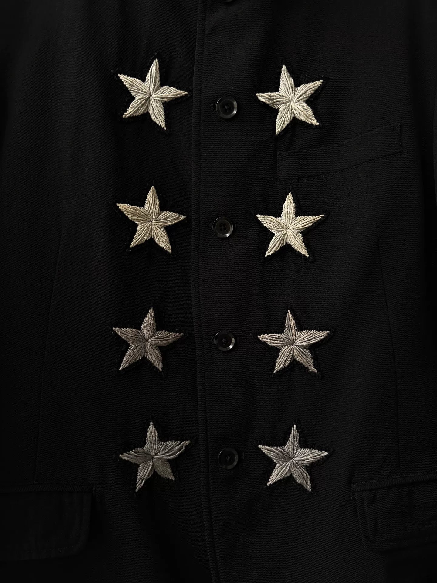 black wool baroque star jacket
