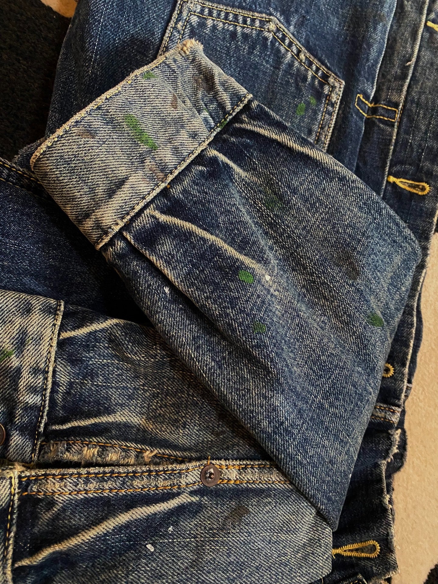Visvim101 Denim Jacket with Paint Splatters