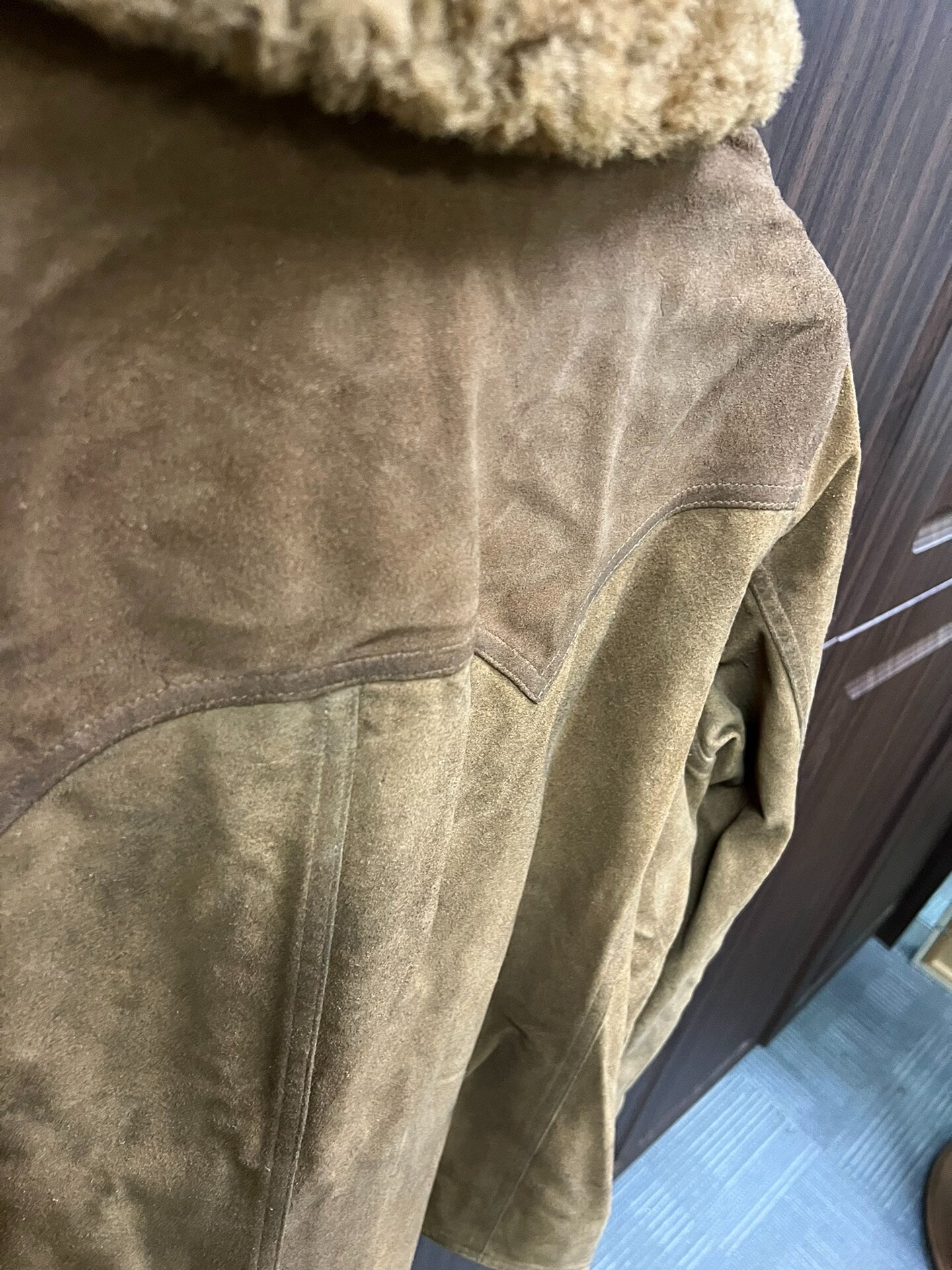 RRL Shearling Brown Jacket with Fur Collar