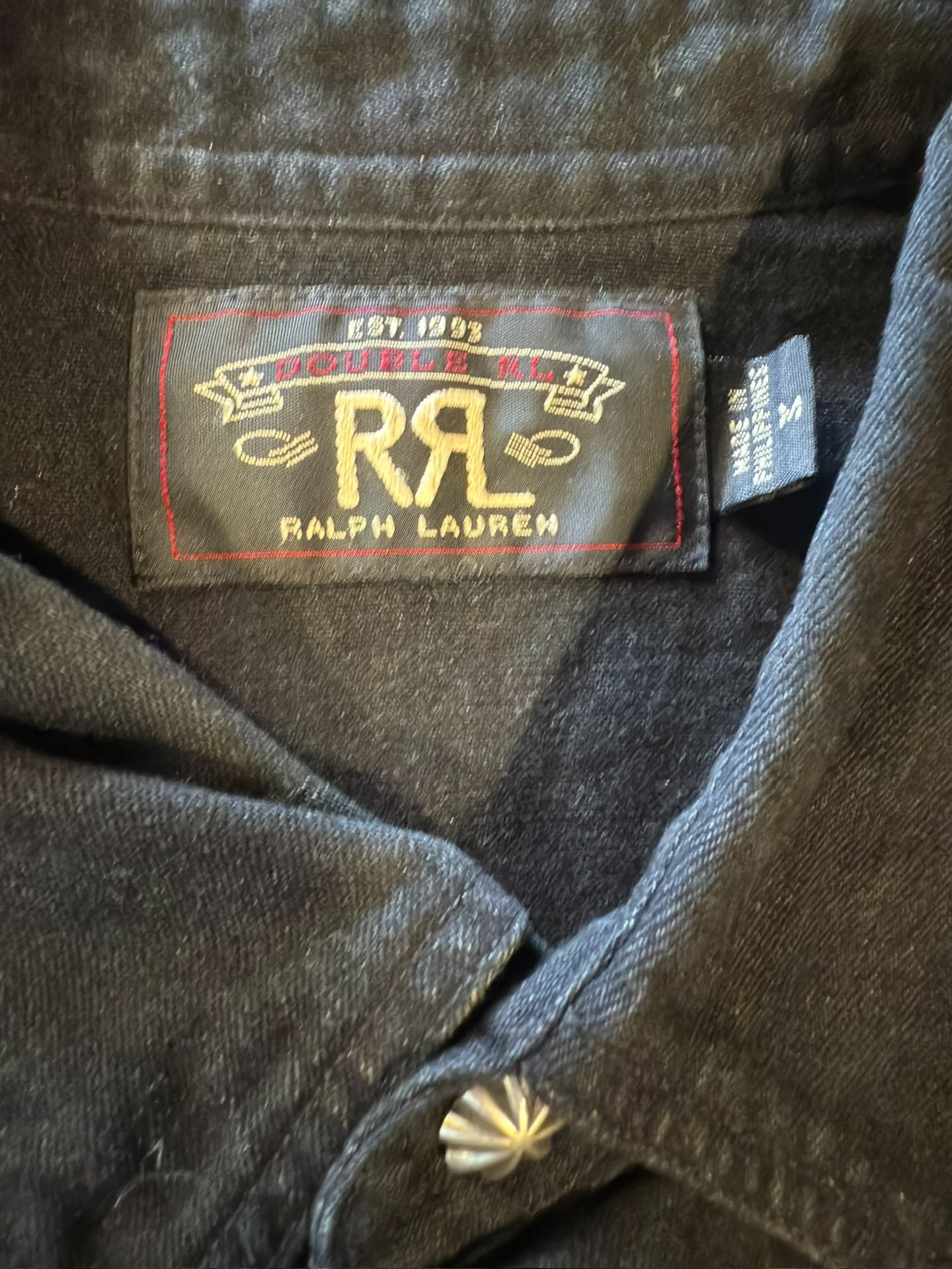 RRL Ralph Lauren Black Denim Shirt
