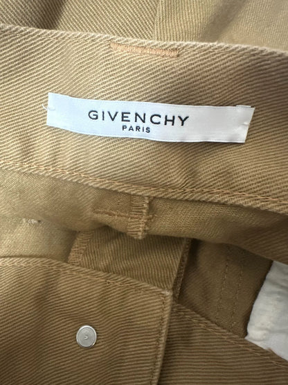 Givenchy Brown Denim Shorts with Ring Detail