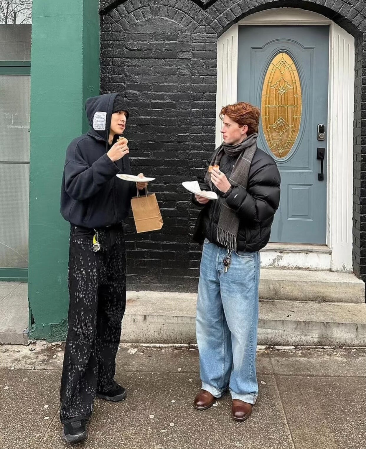 Acne Studios Distressed Black Denim Flared Pants