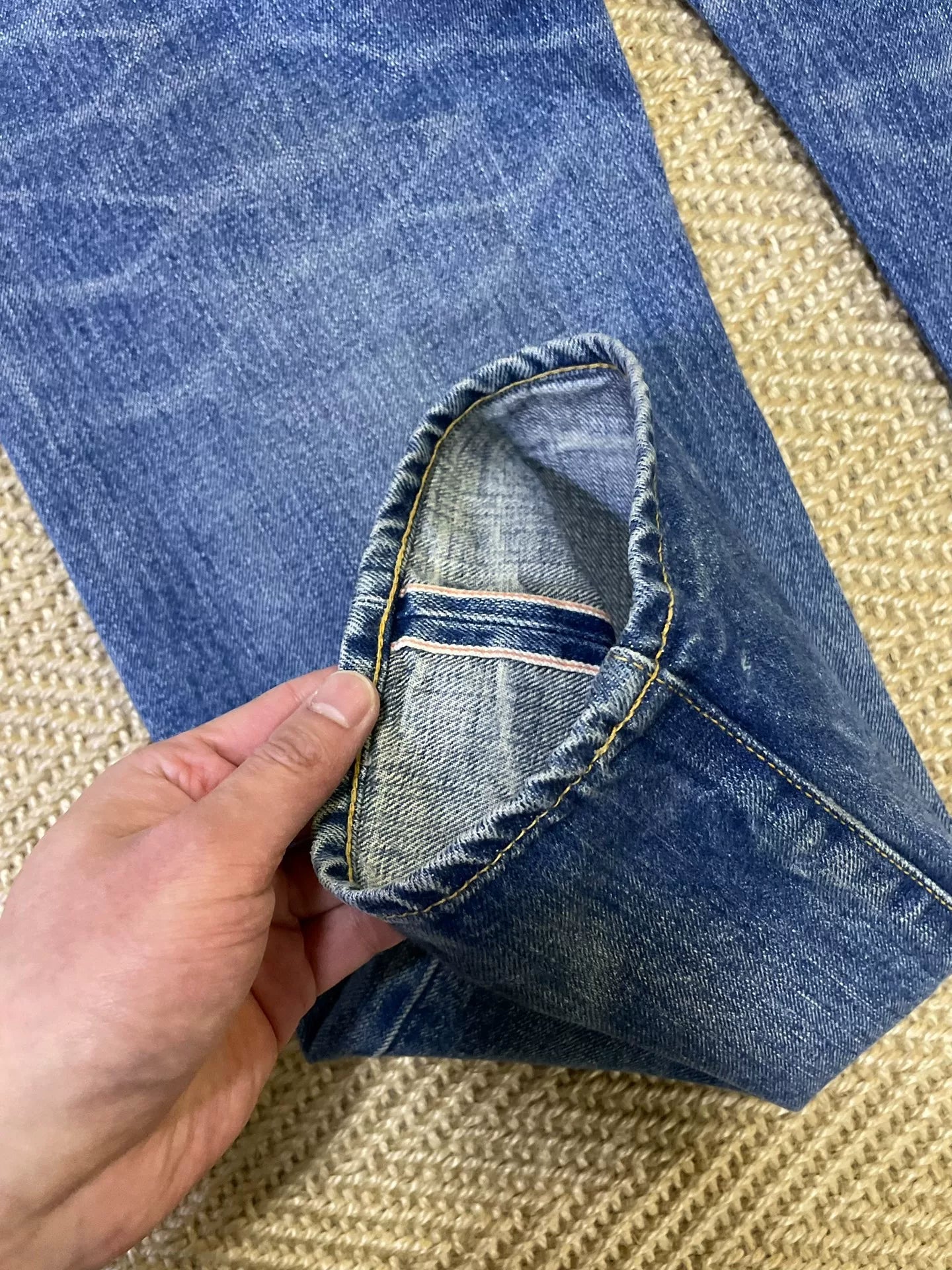 Denim by Vanquish Fragment Distressed Washed Jeans