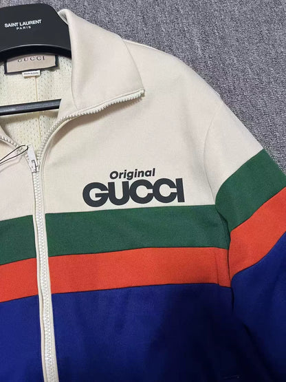 Gucci Colorblock Logo Casual Zip Jacket