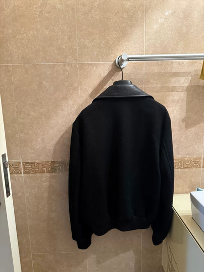 Saint Laurent 14fw Black Wool Leather Jacket