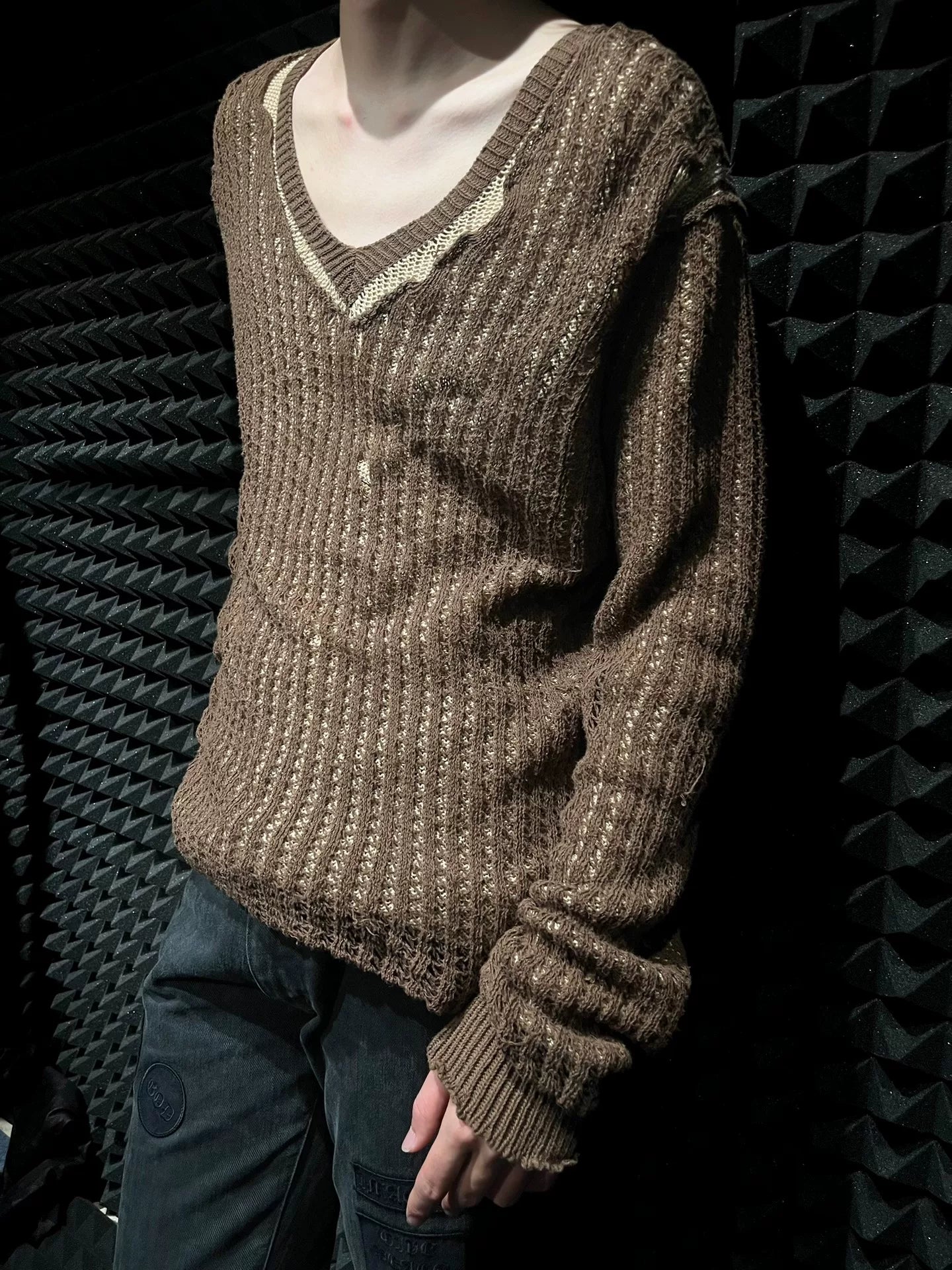 double-layer knitted sweater from number nine