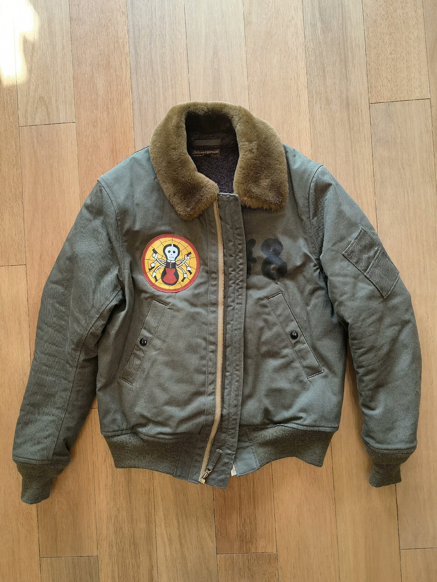 Freewheelers B15 Flight Jacket Black Widow Theme