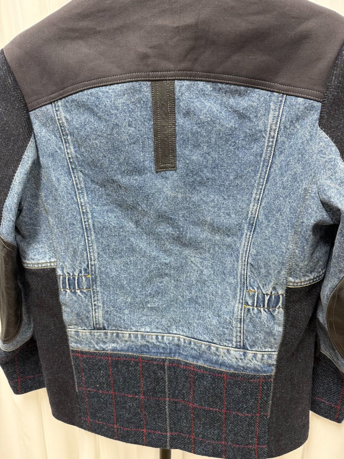 junya watanabe man denim jacket with leather