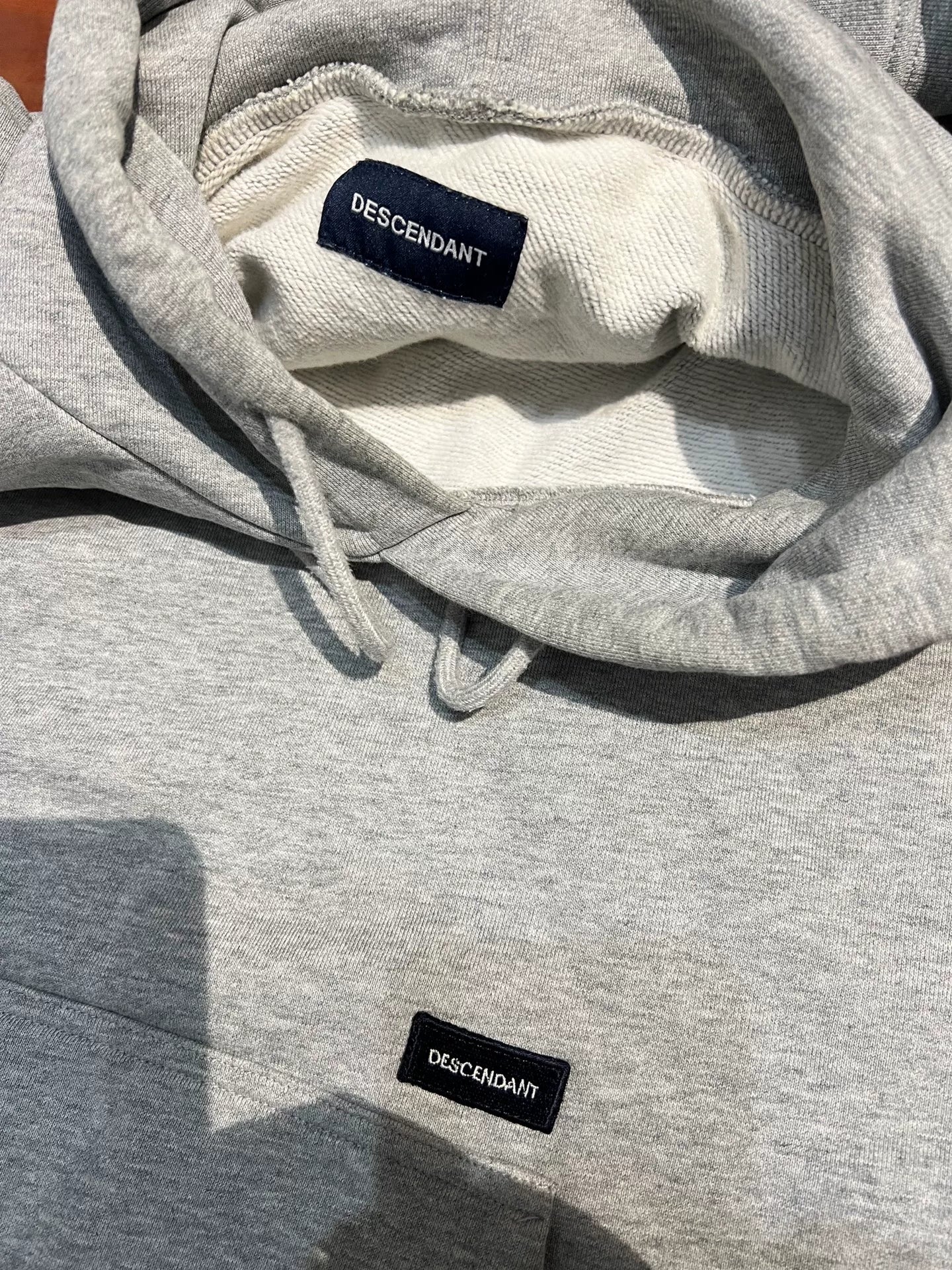 descendant embroidered logo gray hoodie