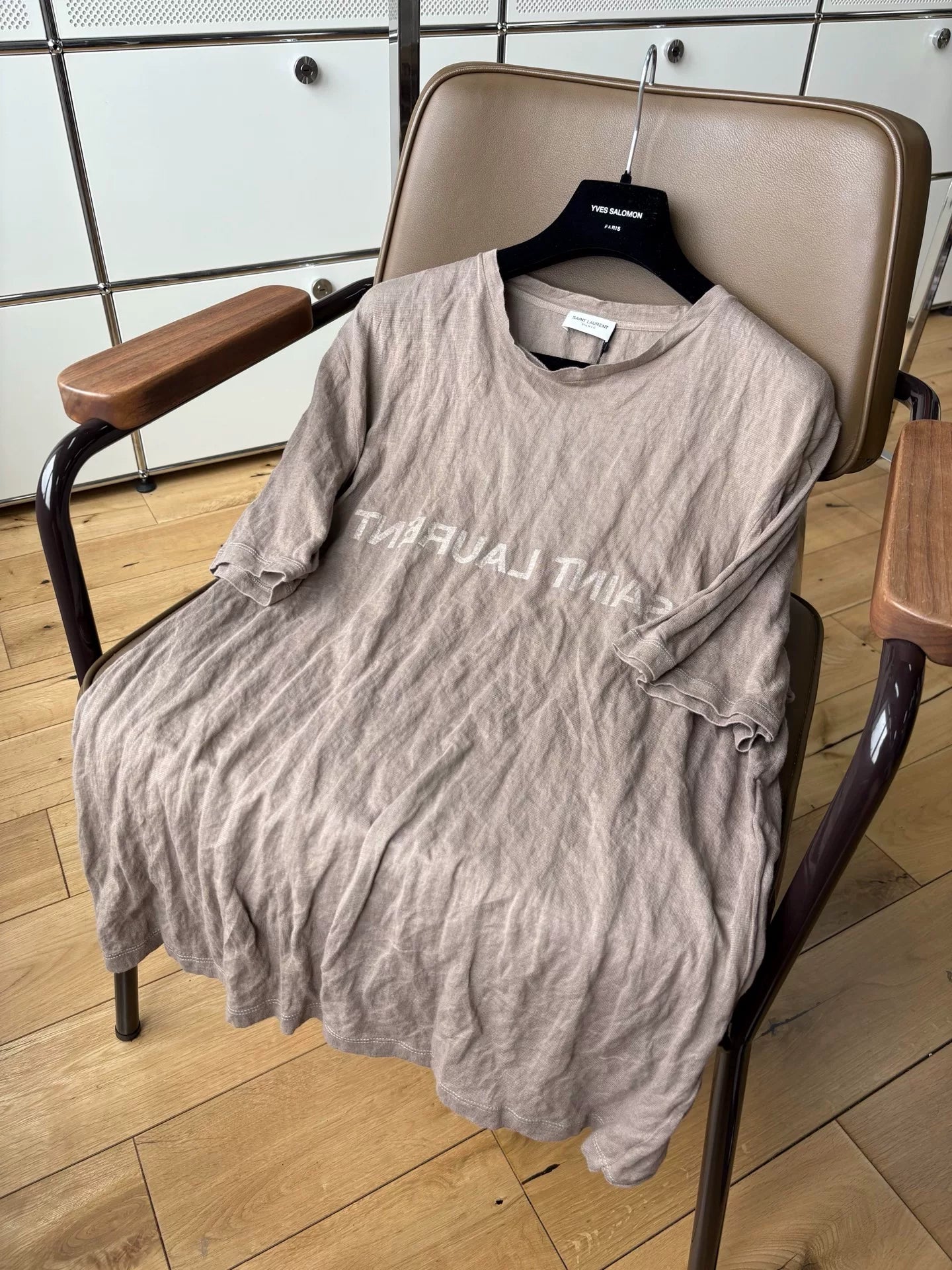 Saint Laurent Brown Crinkled T-shirt