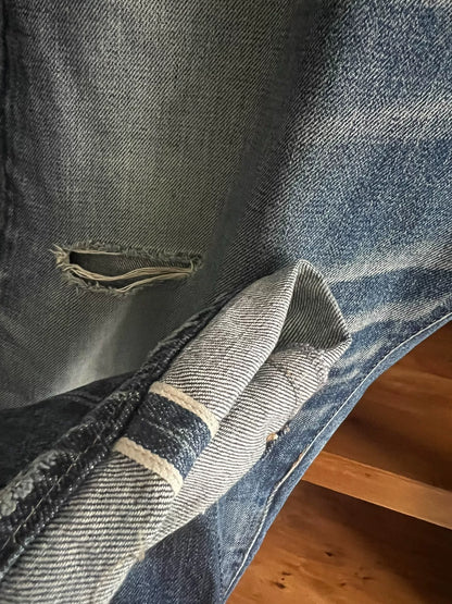 vanquish fragment distressed blue denim jeans