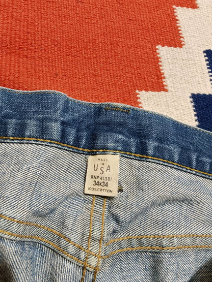 RRL Bootcut Distressed Denim Jeans