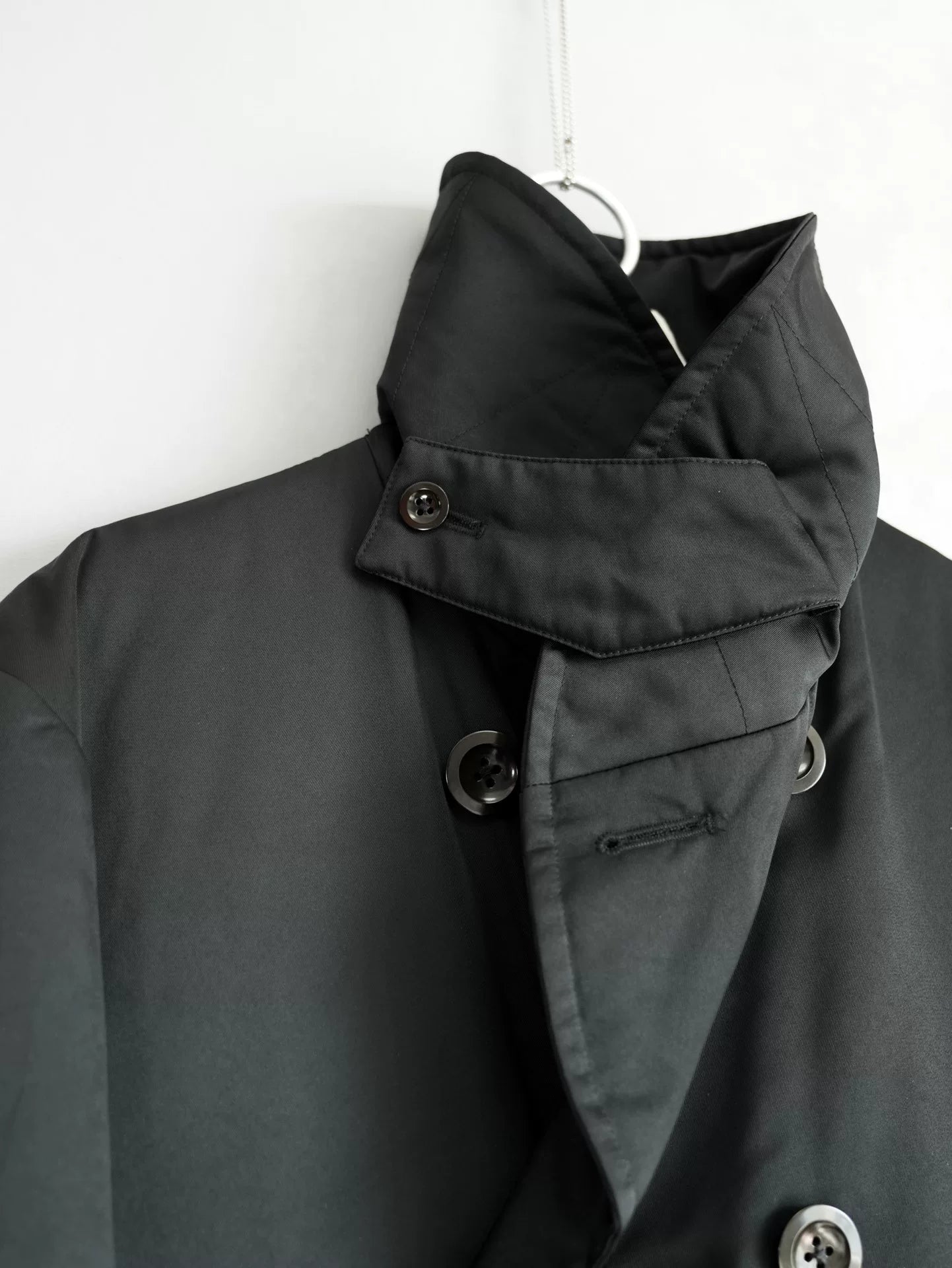 Yohji Yamamoto Black Overcoat with High Collar