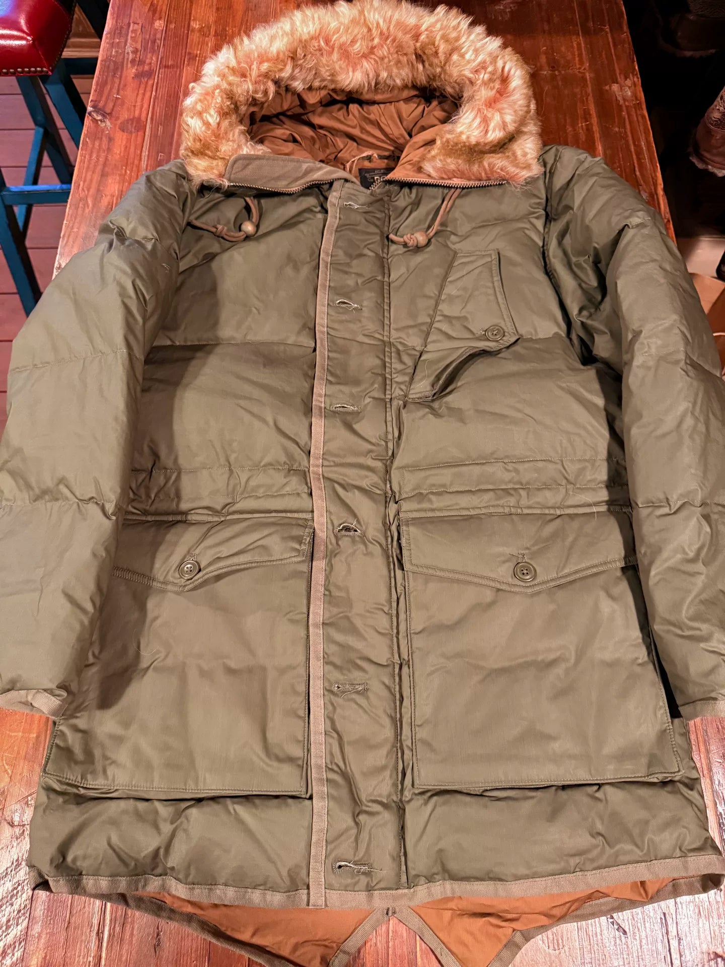 RALPH LAUREN RRL Military Green Wool Collar Jacket