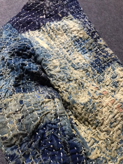 unique boro patchwork blue-yellow jacket