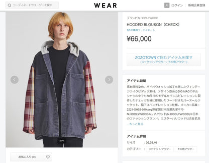 N.HOOLYWOOD Denim Check Shirt Jacket