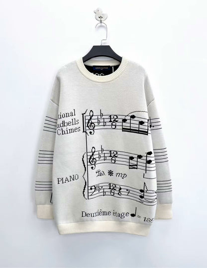 louis vuitton cream knit logo sweater