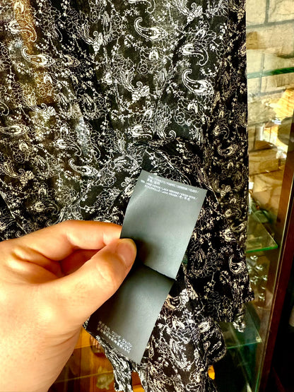 saint laurent black and white paisley shirt