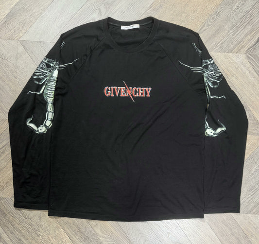givenchy rock logo long sleeve t-shirt