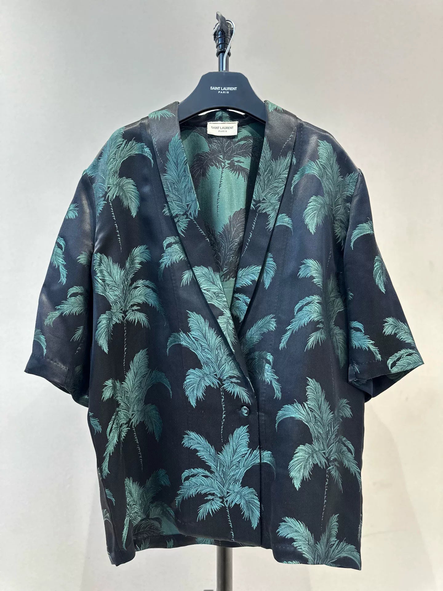 YSL Saint Laurent SS21 Palm Satin Shirt
