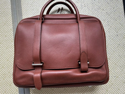 hermes brown leather briefcase in excellent condition