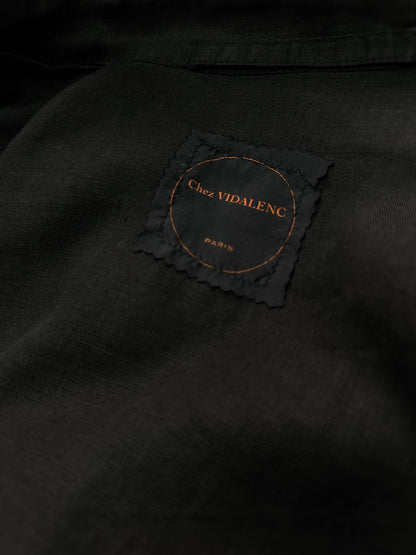 black linen oversized coat