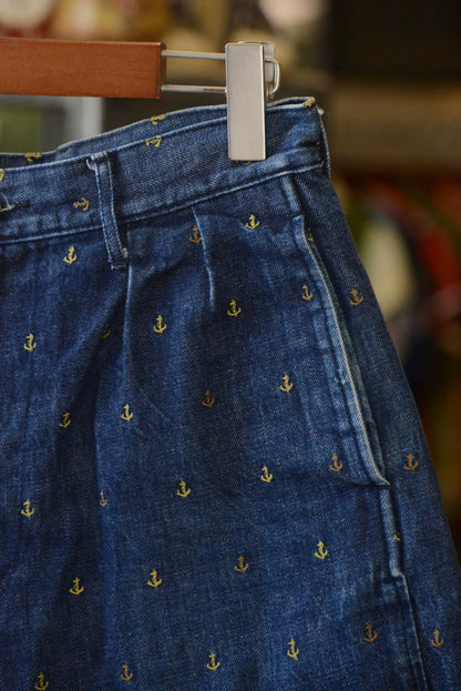Kapital Embroidered Anchor Denim Shorts