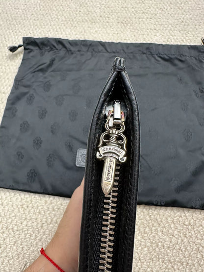 Chrome Hearts Black Sword Zipper Clutch