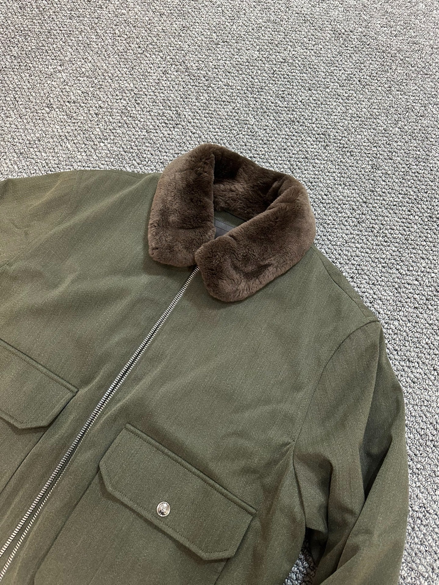 Loro Piana Ultra-Fine Wool Mink Collar Jacket